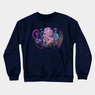 Music Girl with purple hair Crewneck Sweatshirt